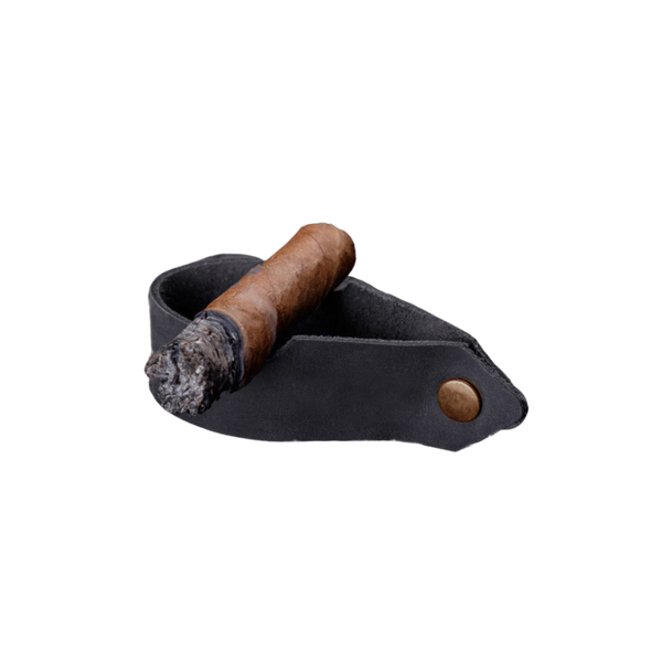 Cowhide Leather CIgar Stand - Black