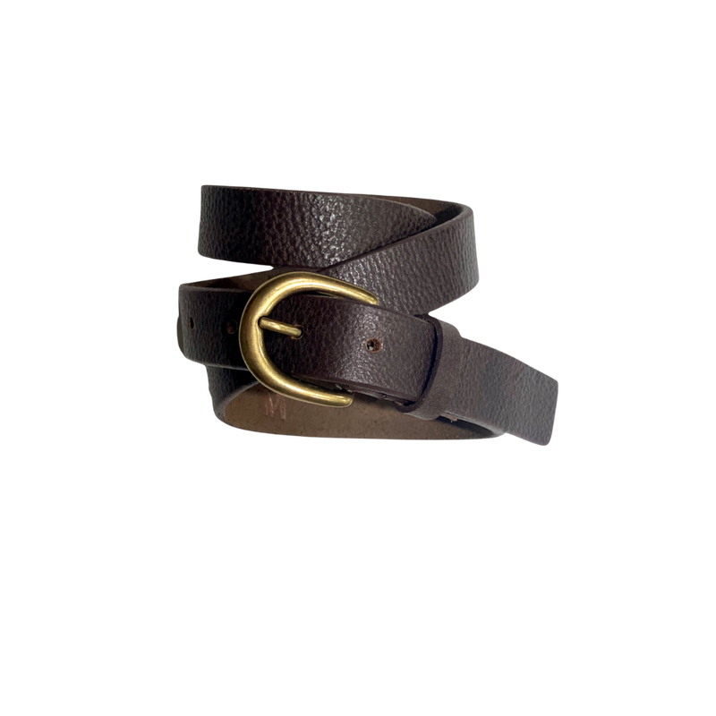 Golden Elegance Brown Leather Belt